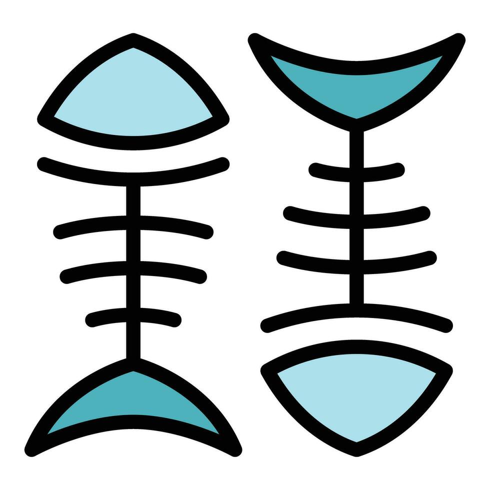 Fish skeleton toy icon vector flat