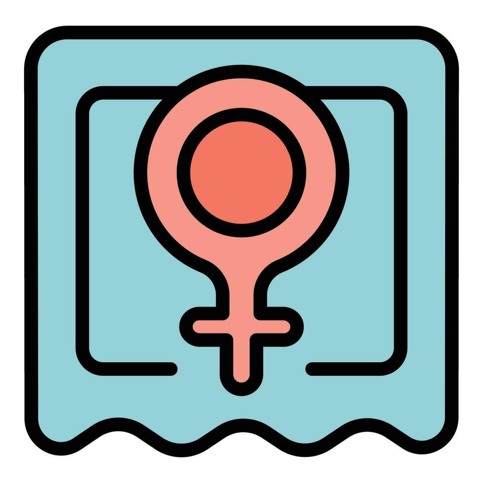 hembra anticoncepción icono vector plano