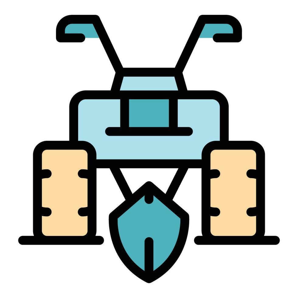 Cultivator equipment icon vector flat