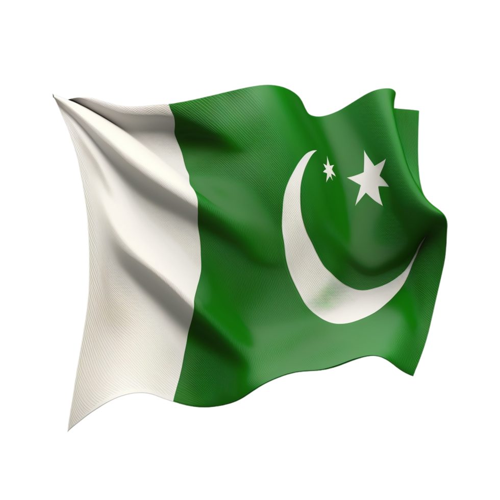 Pakistán ondulación bandera png blanco antecedentes