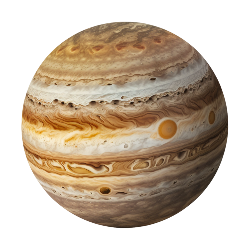 Jupiter planet isolated on transparent background cutout png