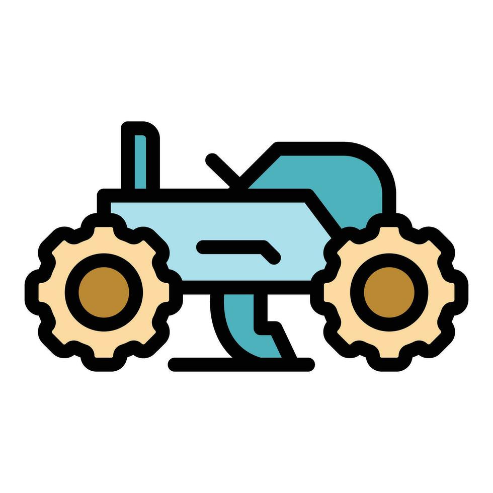 Cultivator machine icon vector flat
