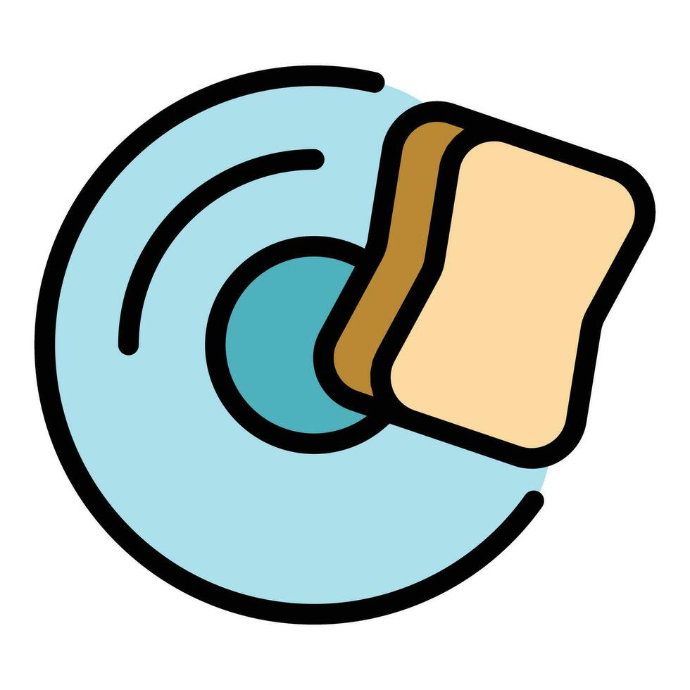 Sponge wash dish icon vector flat