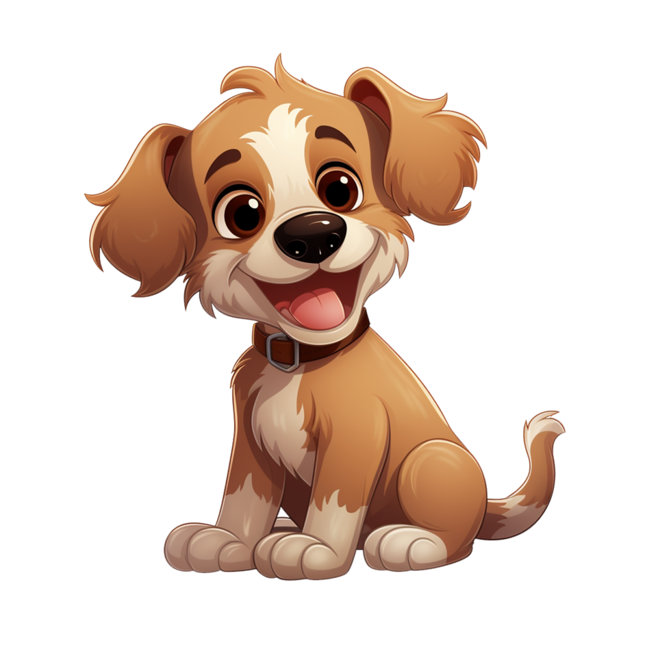 Cheerful dog sitting cartoon character png