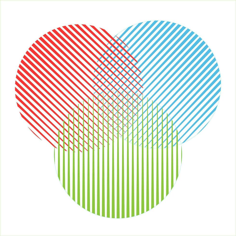 Three circles with transition Abstract simple logo for app or business vector