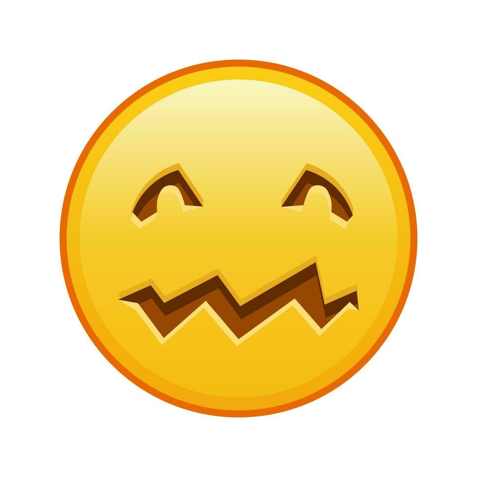 Scary halloween face Large size of yellow emoji smile vector