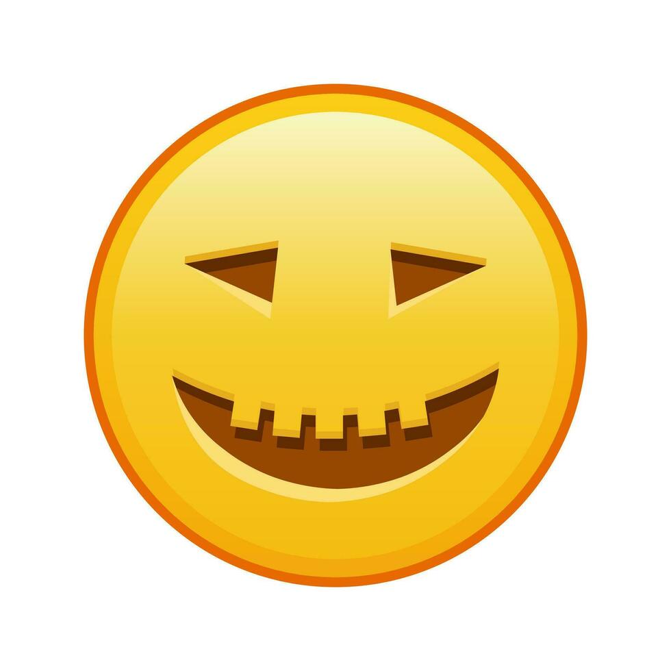 Scary halloween face Large size of yellow emoji smile vector