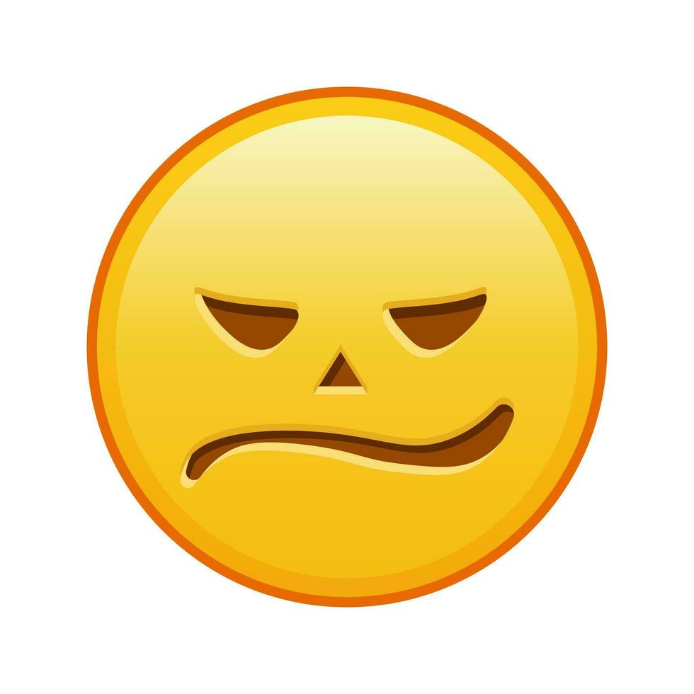 Scary halloween face Large size of yellow emoji smile vector