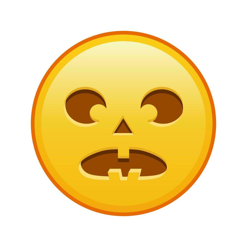 Scary halloween face Large size of yellow emoji smile vector