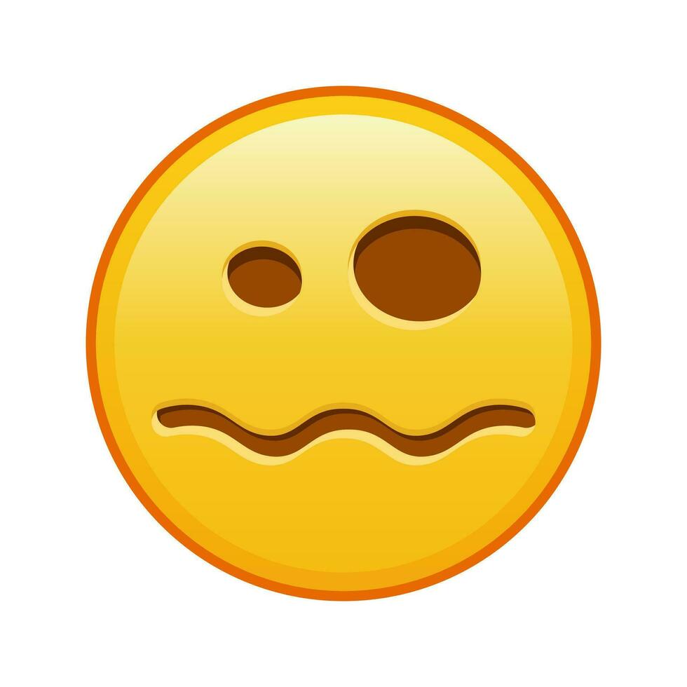 Scary halloween face Large size of yellow emoji smile vector