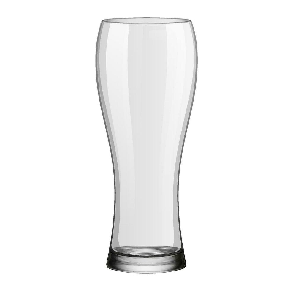 Realistic empty beer glass isolated on white background vector