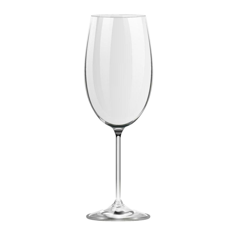 Realistic empty cabernet wine glass isolated on white background vector