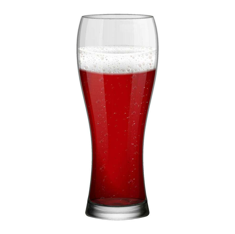 realista rojo cerveza o puñetazo vaso aislado en blanco antecedentes vector