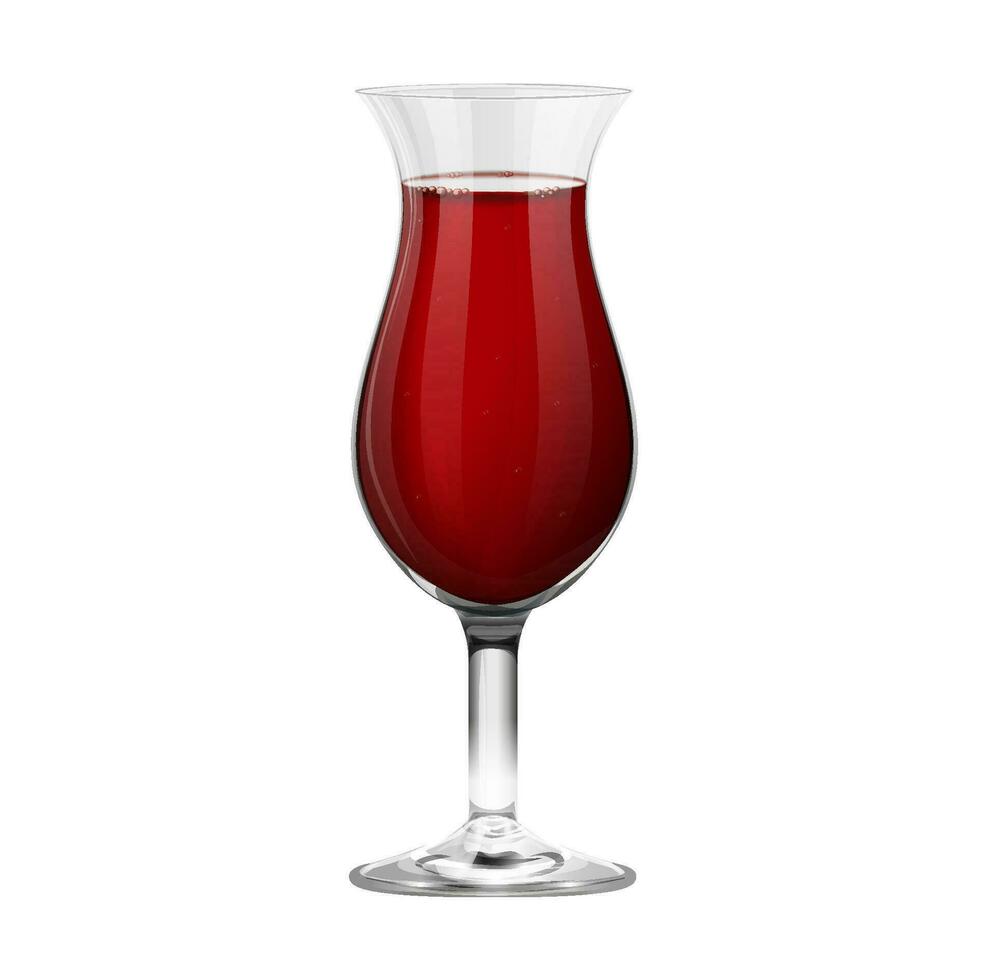 Realistic red cocktail glass isolated on white background vector