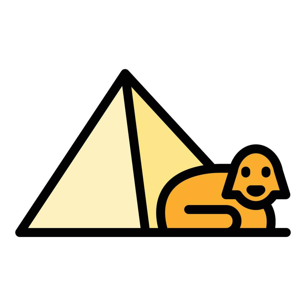 Pyramid sphinx icon vector flat