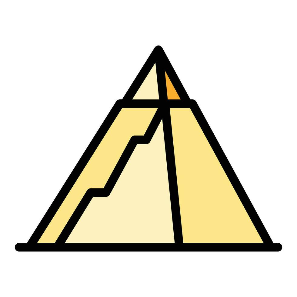 Old pyramid icon vector flat