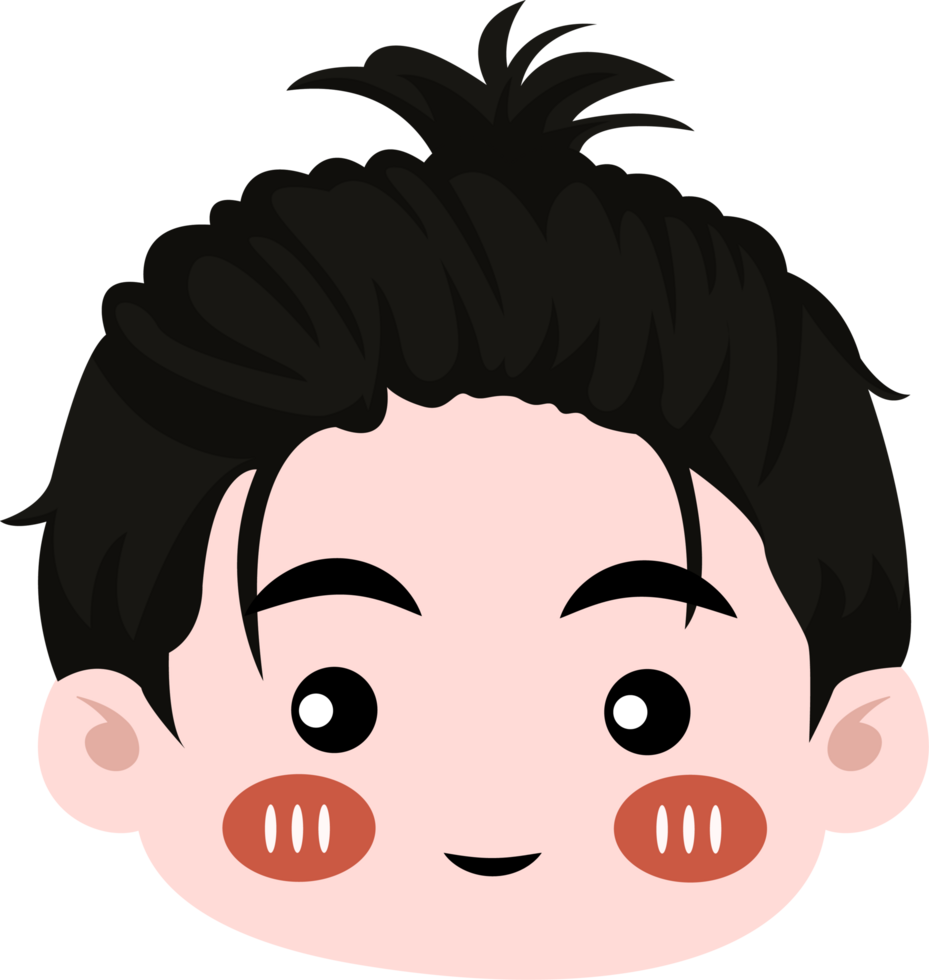 cute cartoon face kawaii boy png