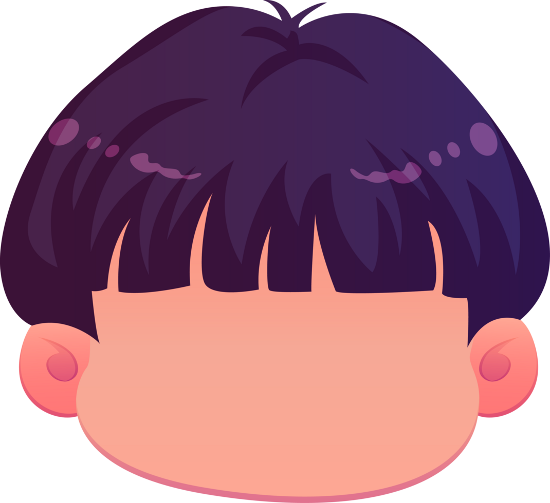 cute cartoon face kawaii boy png