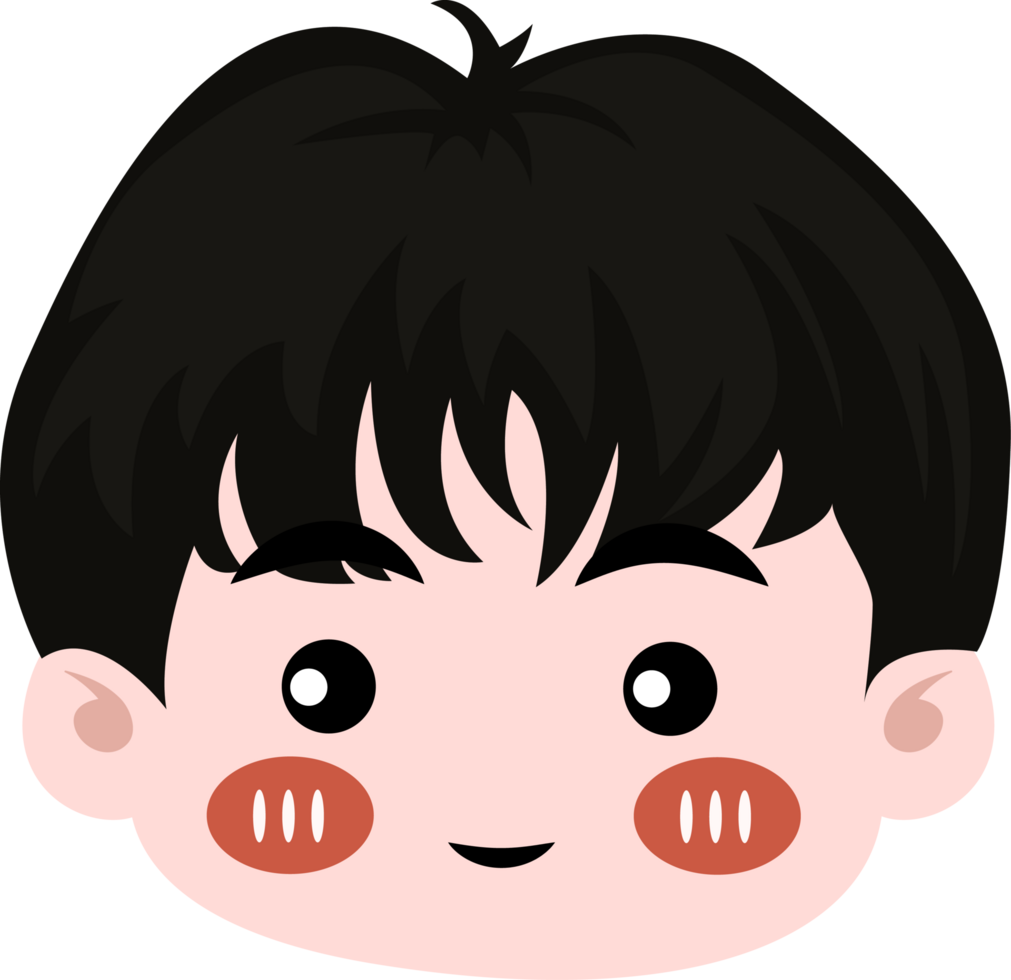 cute cartoon face kawaii boy png