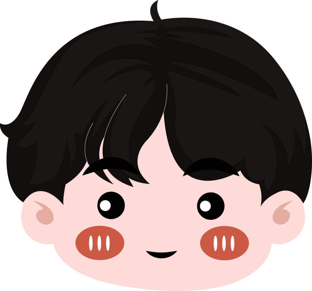 cute cartoon face kawaii boy png