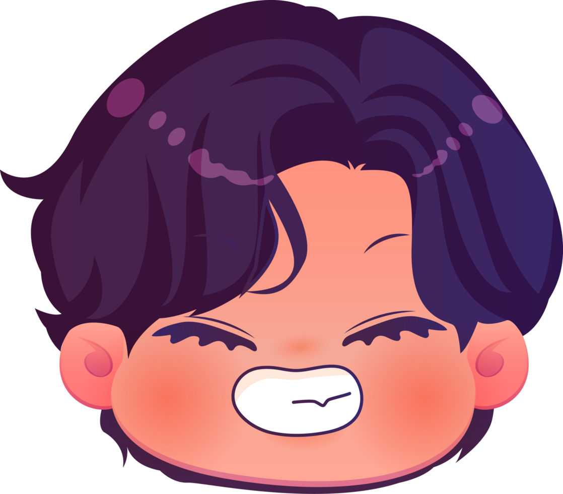 cute cartoon face kawaii boy png