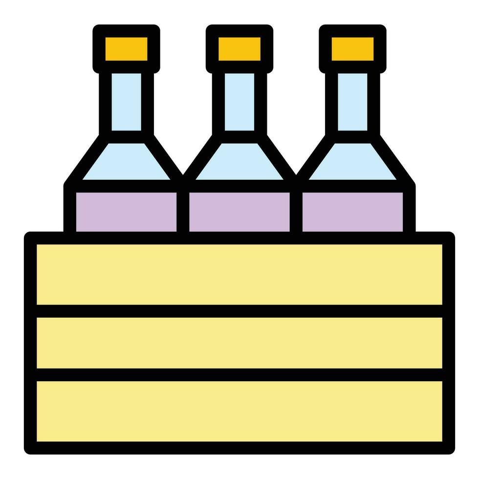 Wine bottle box icon vector flat