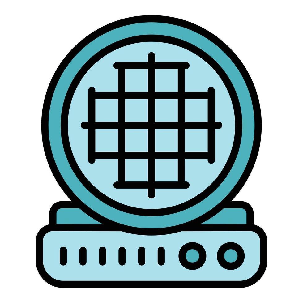 Waffle maker machine icon vector flat