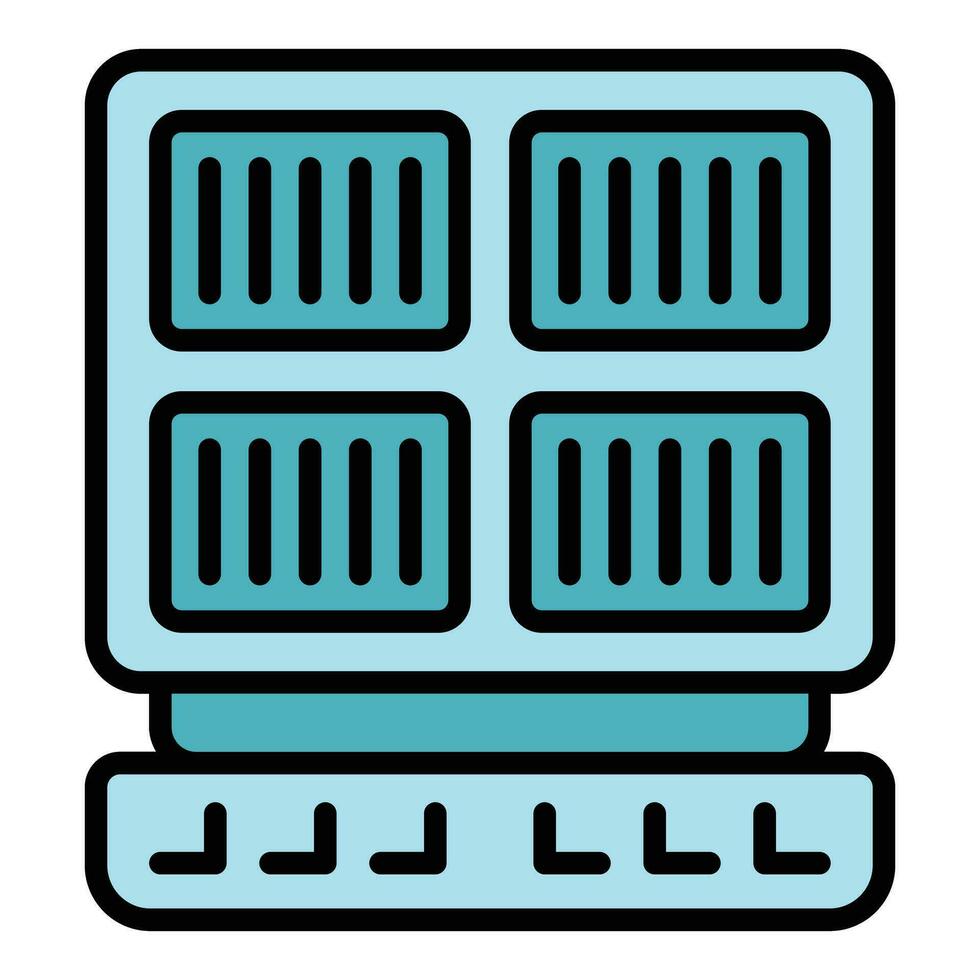 Heat waffle machine icon vector flat