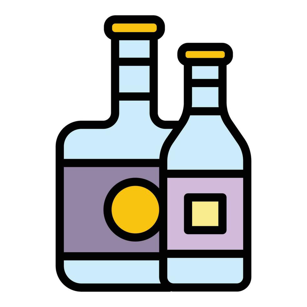 Home wine bottle icon vector flat