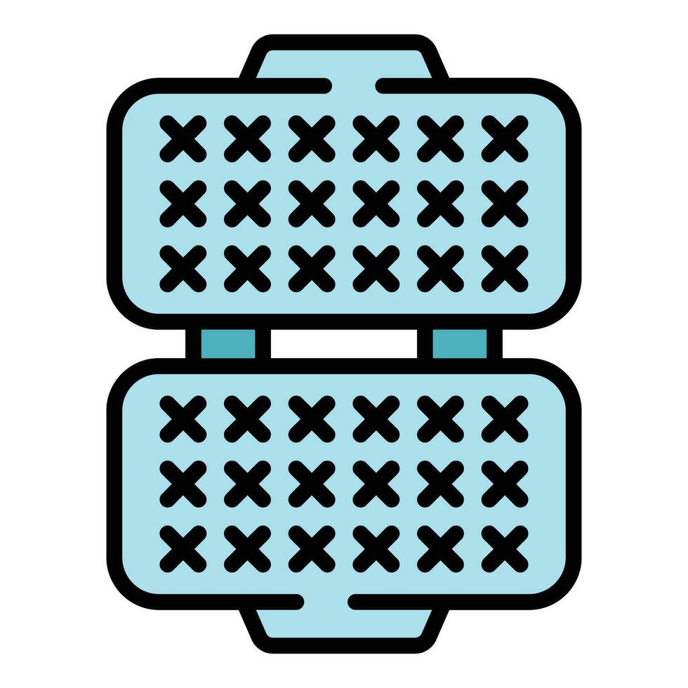 Waffle machine icon vector flat