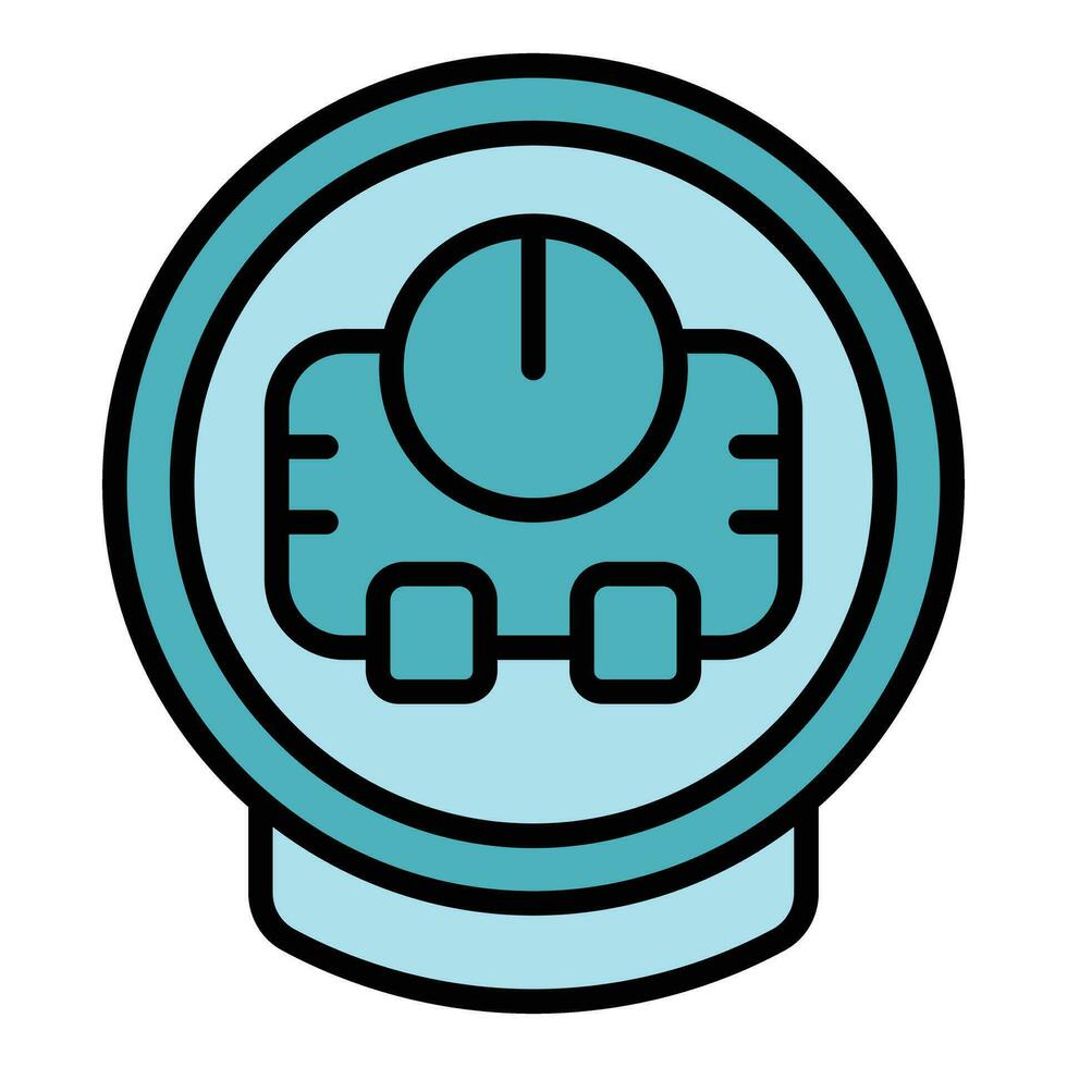 Waffle maker timer icon vector flat