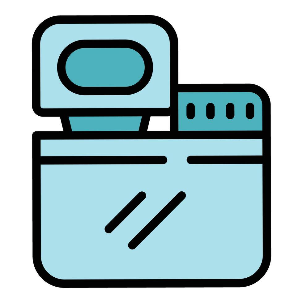 Button bread machine icon vector flat