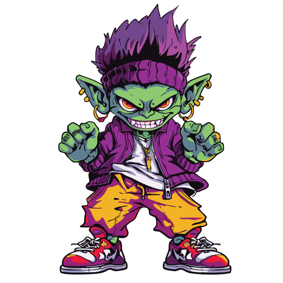 Troll character hiphop character for your creative design, generative AI png