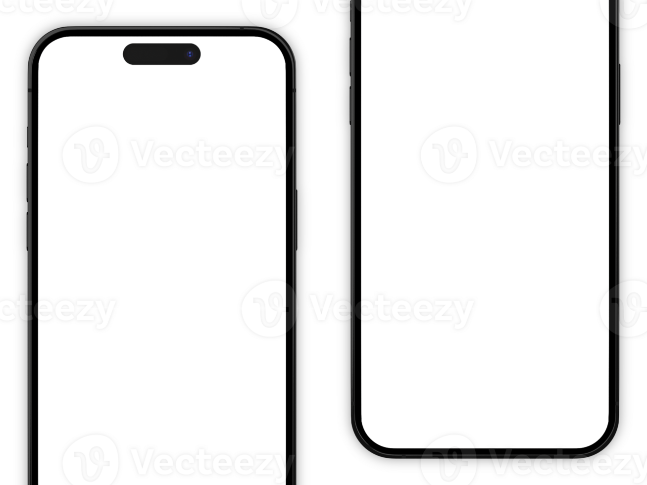 reeks van twee smartphone 14 pro mockup scherm Aan de transparant achtergrond voor uw telefoon ui ux png