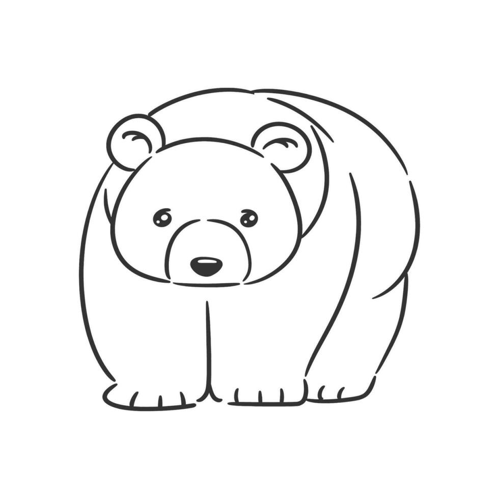 Hand drawn cute panda design for coloring vector