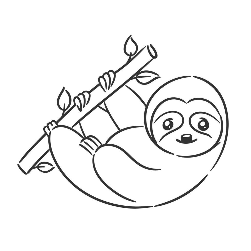 Hand drawn cute slow loris design for coloring vector