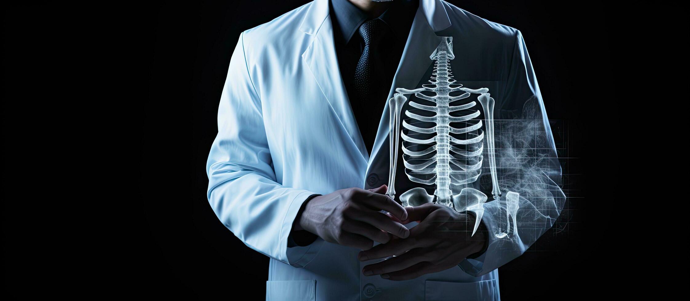 Doctor examines patient s X rays for diagnosis photo