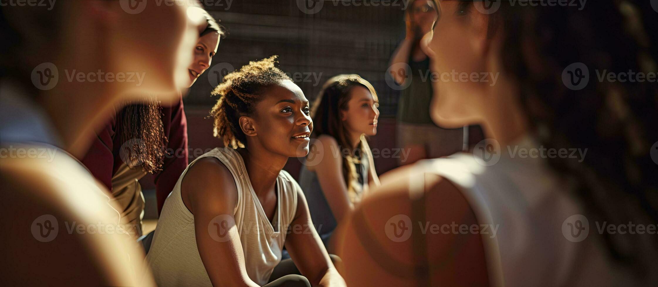 Group of women listening to coach at basketball court copy space available Sporting activity unity and lifestyle remain unchanged photo