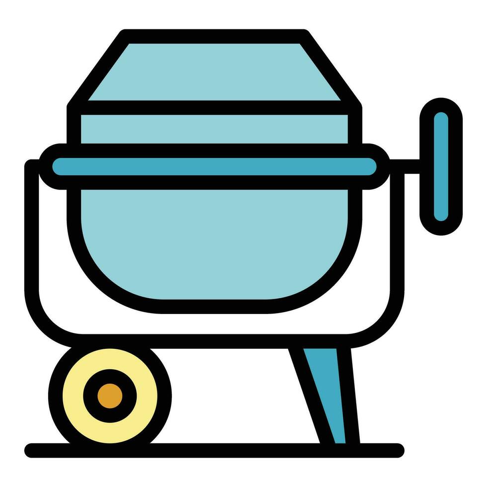 Cement mixer icon vector flat