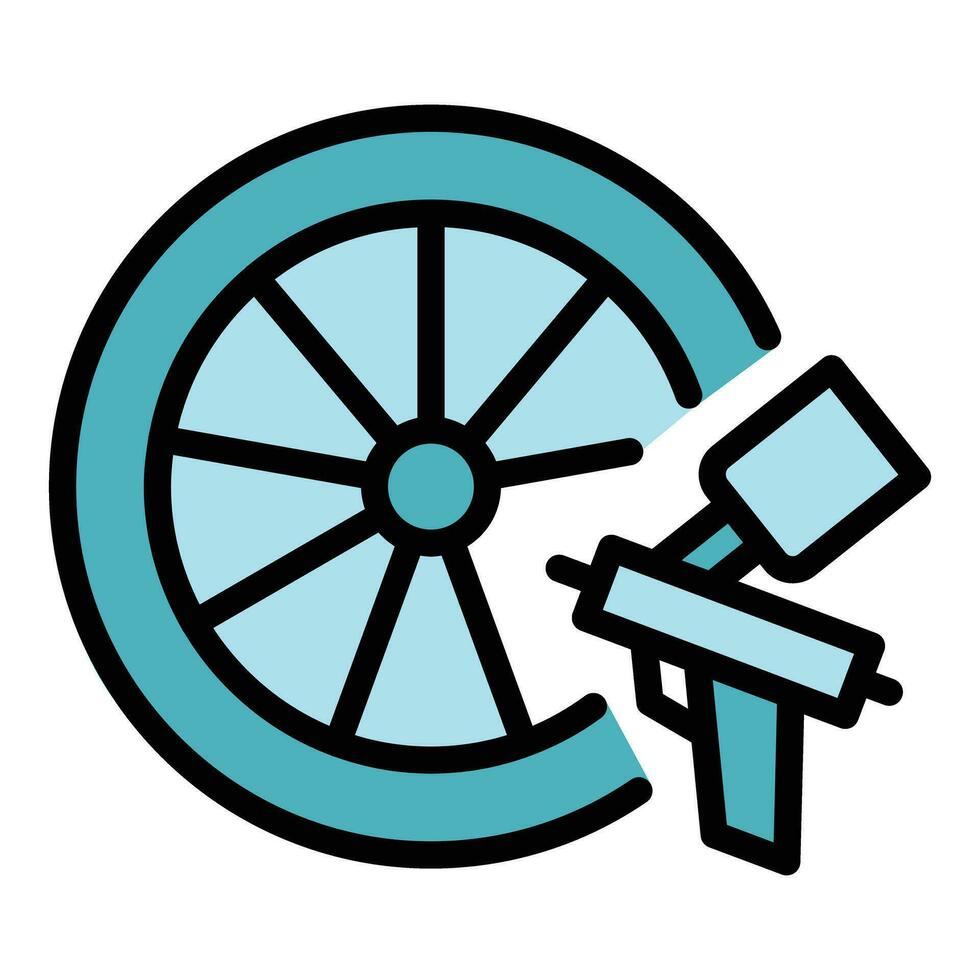 Paint car wheel icon vector flat
