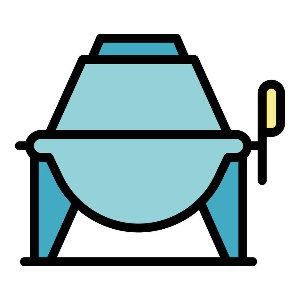 Worker mixer icon vector flat