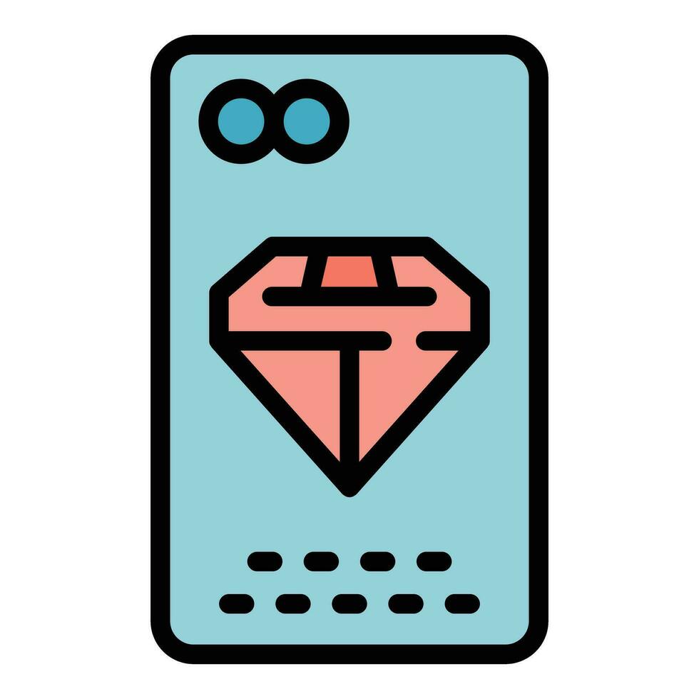 Diamond phone case icon vector flat