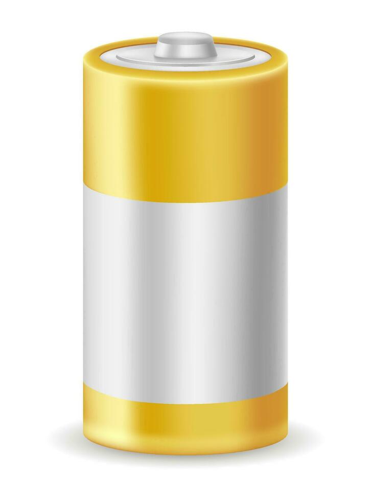 energy battery power in silvery gold color vector illustration isolated on white background