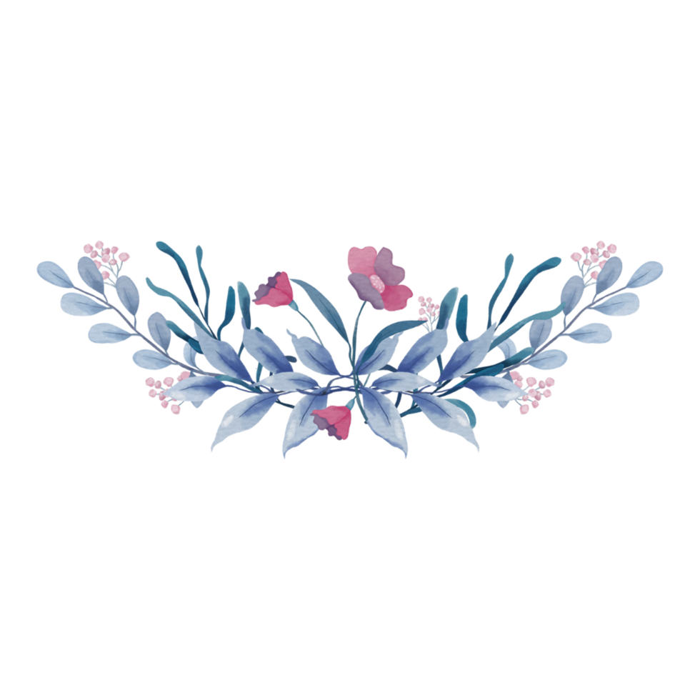 Flower Decorative Elements,Blooming Flowers Leaves AI Generative png