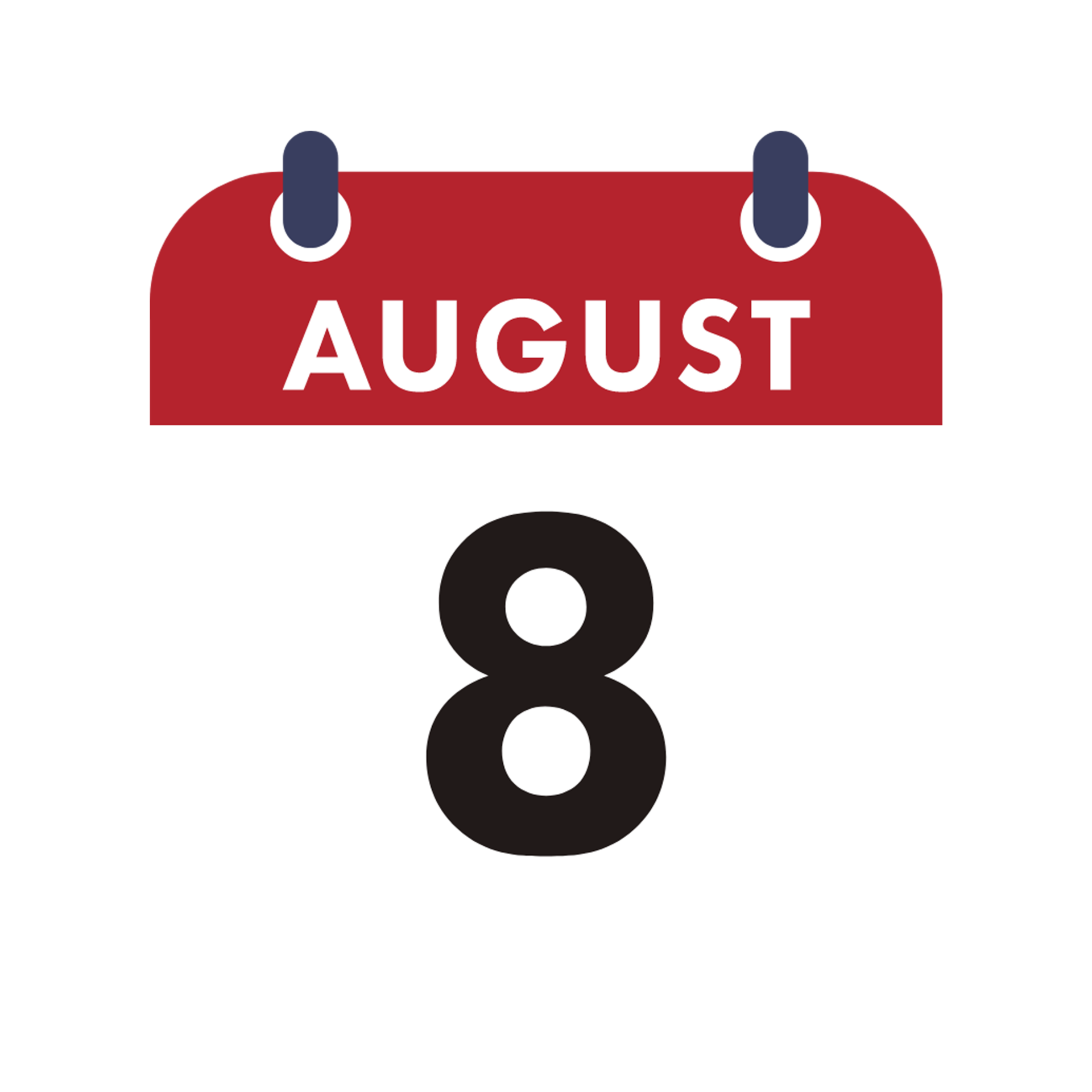 Calendar 8th August transparent background AI Generative 27296652 PNG