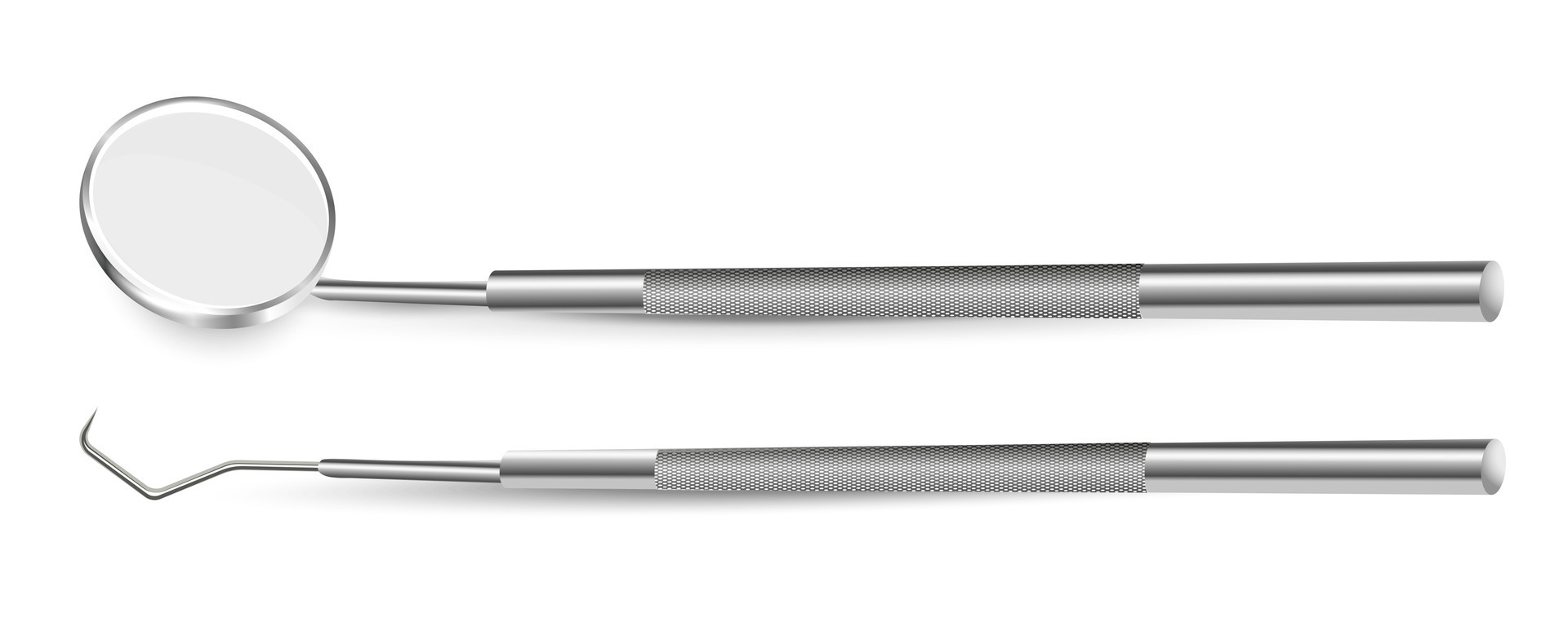 Vector 3d Realistic Dental Inspection Mirror for Teeth Icon Closeup