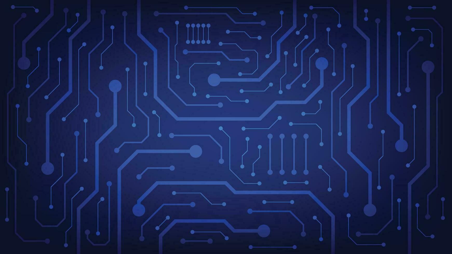 Hi tech digital circuit board. AI pad and electrical lines connected on blue lighting background. futuristic technology design element concept vector