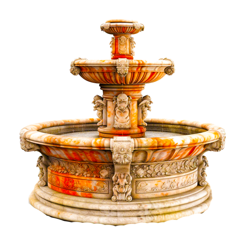 rustiek steen fontein met water ai generatief png