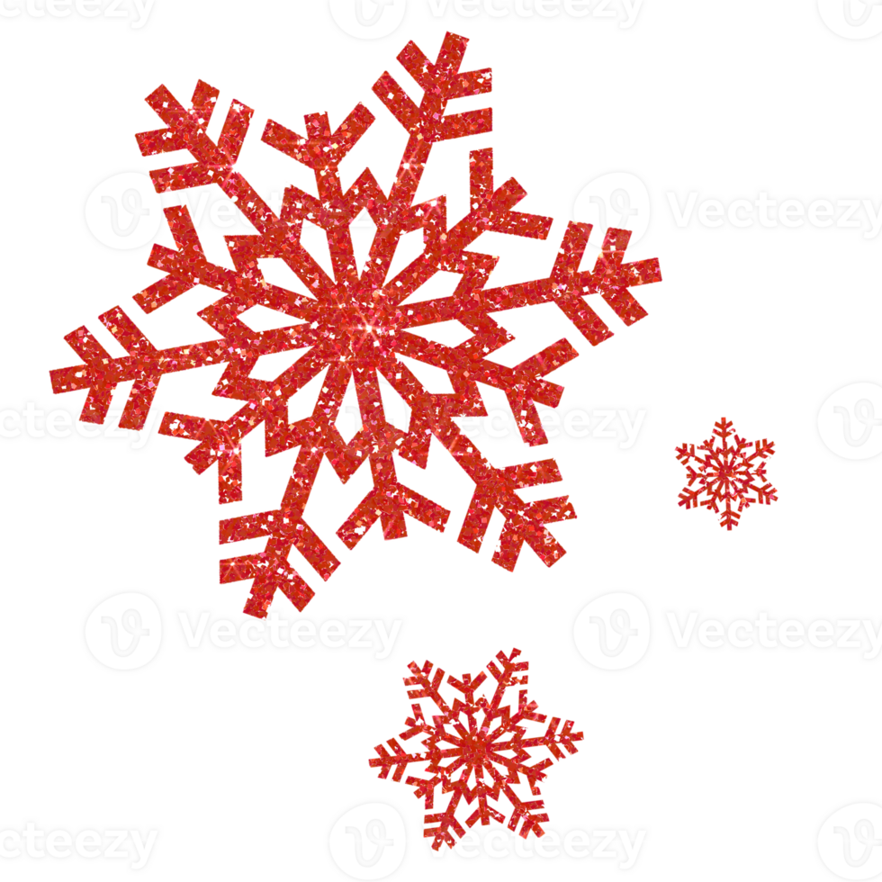 Glitter red snowflake . Snowflake icon. Design for decorating,background, wallpaper, illustration, fabric, clothing. png