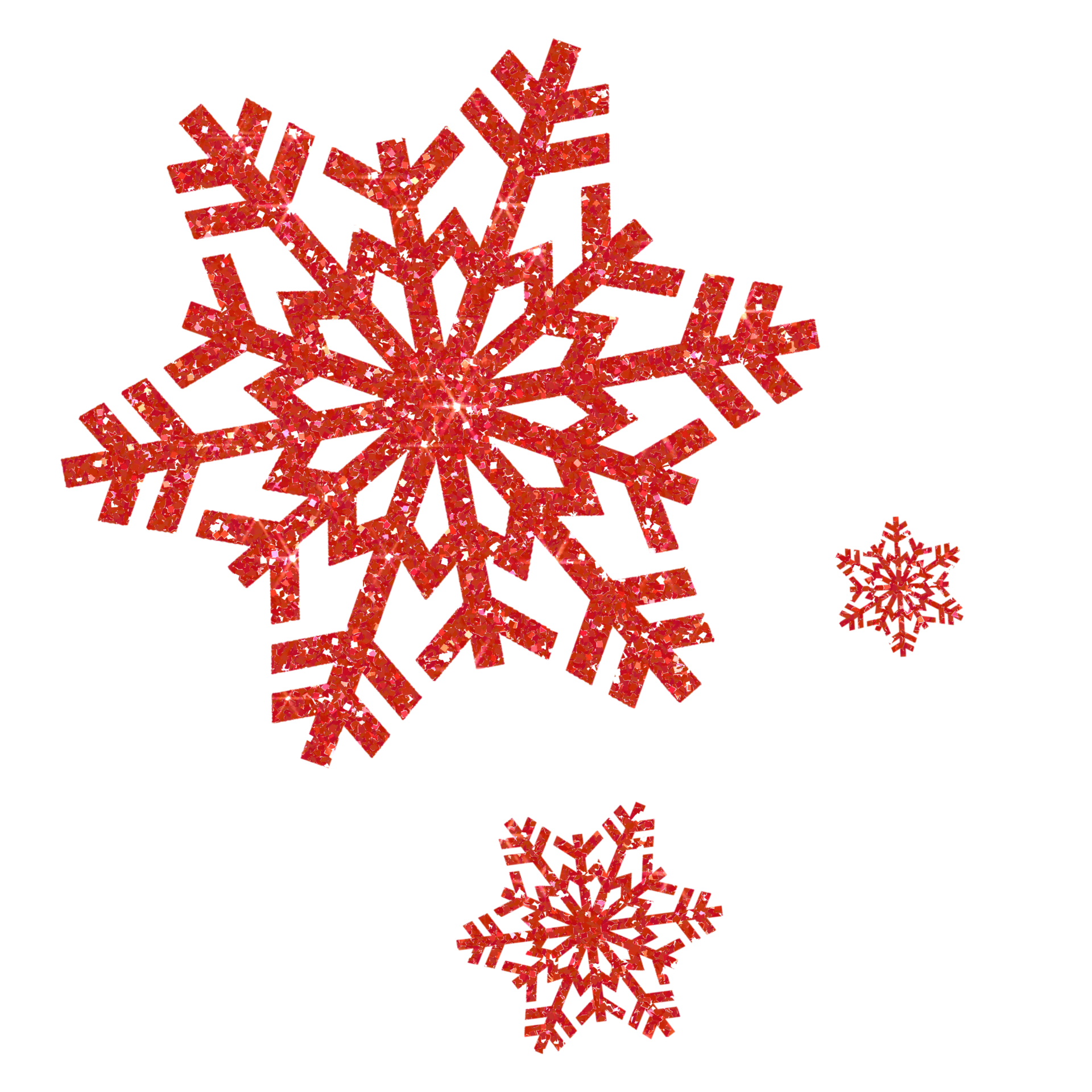Glitter red snowflake . Snowflake icon. Design for decorating
